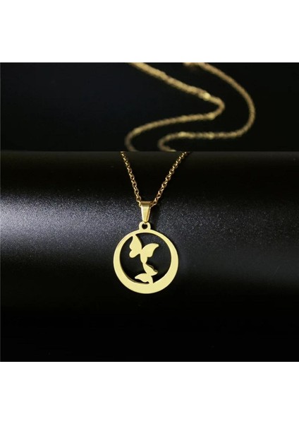 Has Altın Kaplama Kelebek 925K Kolye