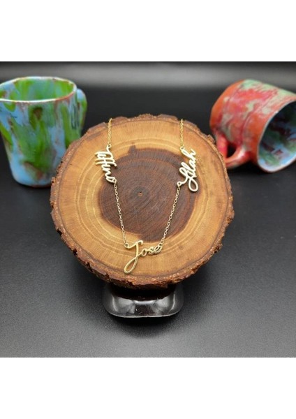 925 Ayar Gümüş 3 Isim Kolye