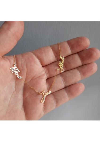 925 Ayar Gümüş 3 Isim Kolye fiyatları