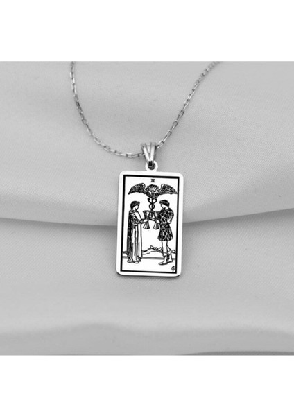 925 Ayar Gümüş Tarot (Two Of Cups) Iki Bardak Kolye