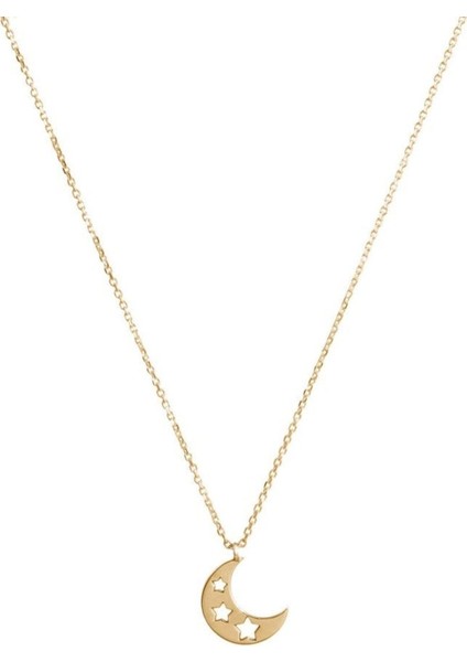 Has Altın Kaplama Ay Yıldız 925K Kolye