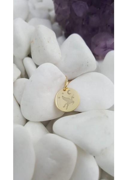 Has Altın Kaplama Ay ve Yıldız Kanatlı Unicorn 925K Kolye fiyatları
