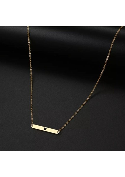 925 Ayar Gümüş Plaka Kalp Kolye