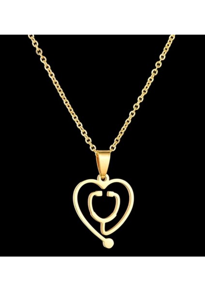 Has Altın Kaplama Steteskop 925K Kolye