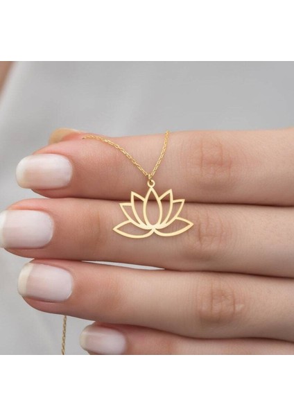 Has Altın Kaplama Lotus Çiçeği 925K Kolye fiyatları