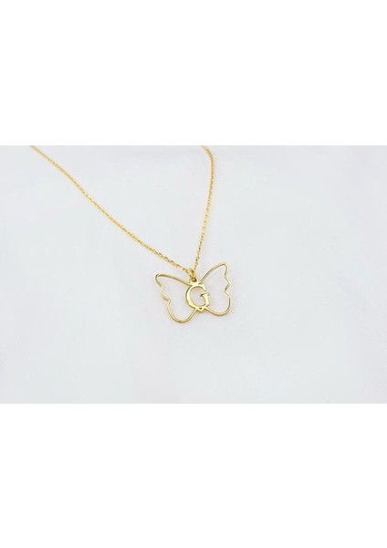 925 Ayar Gümüş Kelebek Harf Kolye modelleri