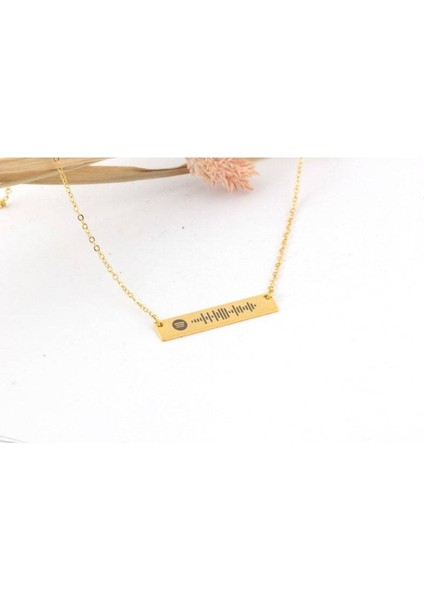 Has Altın Kaplama Yatay Spotify 925K Kolye