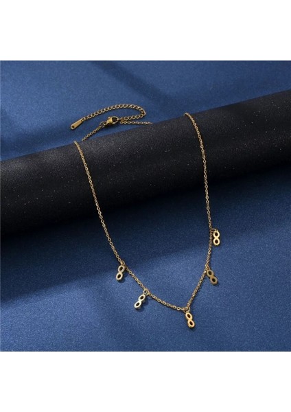 Has Altın Kaplama Çoklu Sonsuzluk 925K Kolye