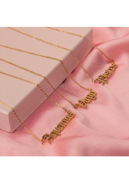 Has Altın Kaplama Old English Font Burç 925K Kolye (Tek Adet) modelleri