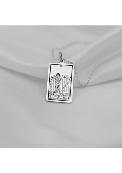 925 Ayar Gümüş Eight Of Swords Tarot Kolye