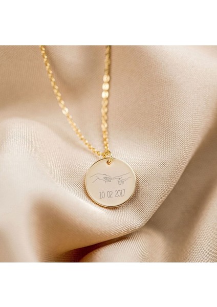 Has Altın Kaplama Çift Tarih 925K Kolye