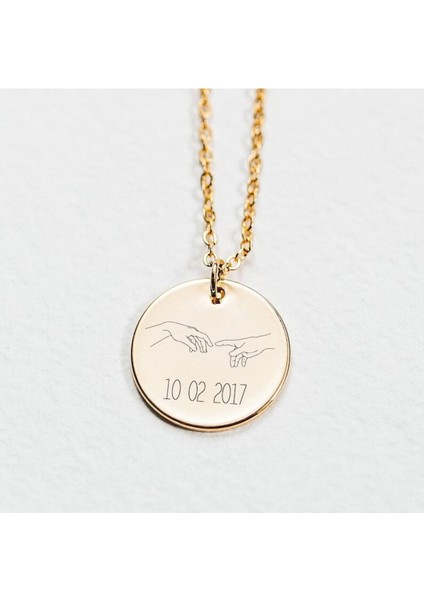 Has Altın Kaplama Çift Tarih 925K Kolye modelleri