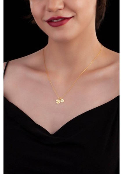 925 Ayar Gümüş Yonca Harf Kolye modelleri