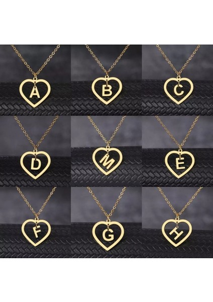 Has Altın Kaplama Kalp Içinde Sallantılı Harf 925K Kolye fiyatları