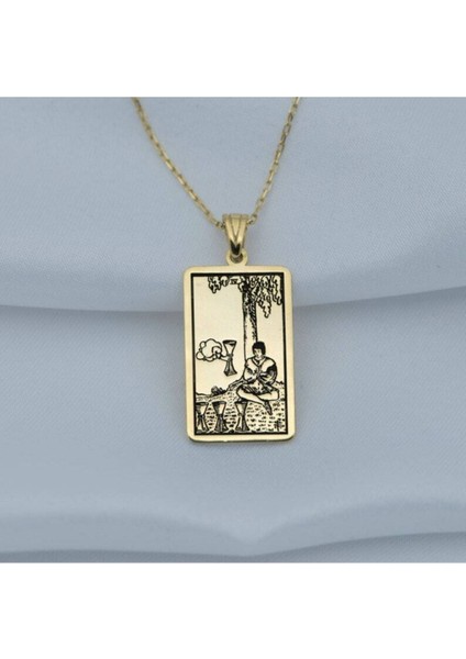 925 Ayar Gümüş Four Of Cups Tarot Kolye
