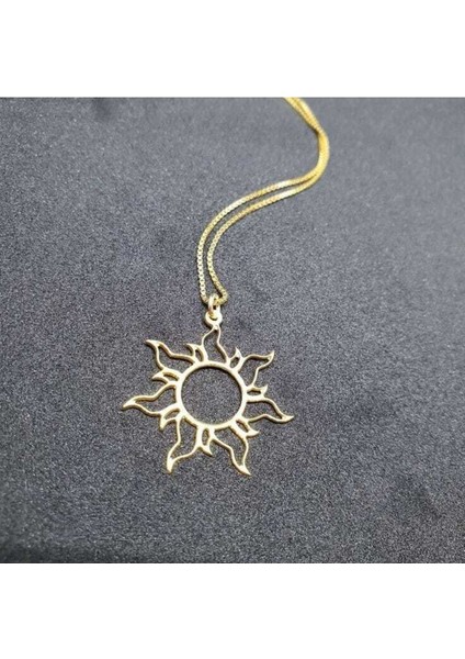 Has Altın Kaplama Güneş 925K Kolye