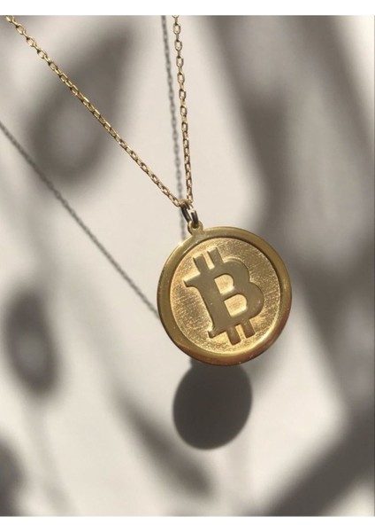 925 Ayar Gümüş Bitcoin Kolye