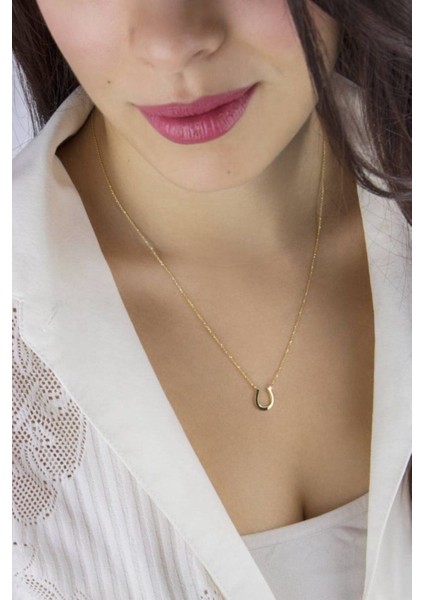 925 Ayar Gümüş At Nalı Kolye