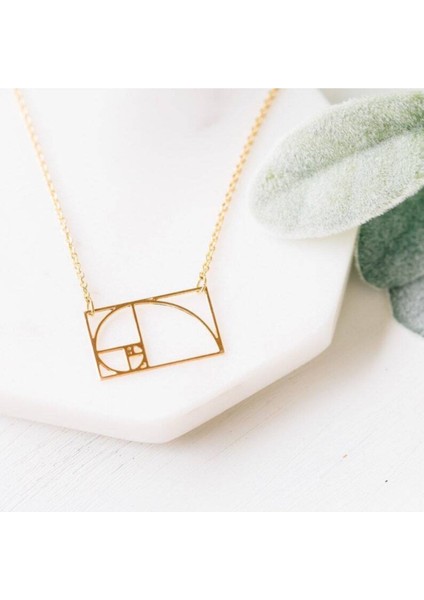 925 Ayar Gümüş Altın Oran Kolye