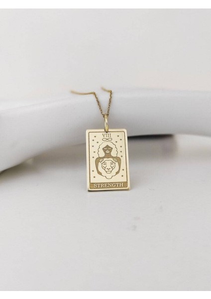 925 Ayar Gümüş Strength Tarot Kolye