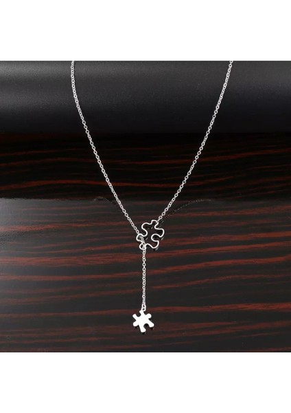 925 Ayar Gümüş Iç Içe Yapboz Kolye