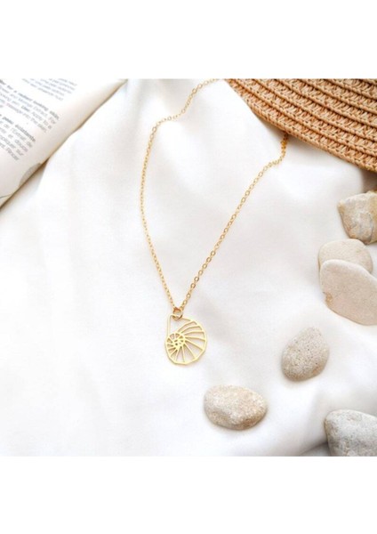 925 Ayar Gümüş Origami Deniz Kabuğu Kolye