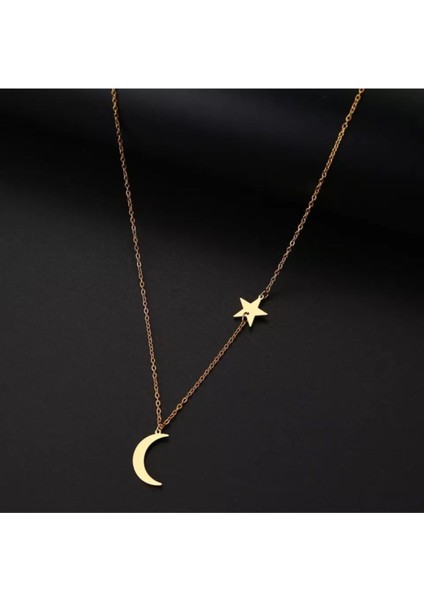 925 Ayar Gümüş Ay Yıldız Kolye