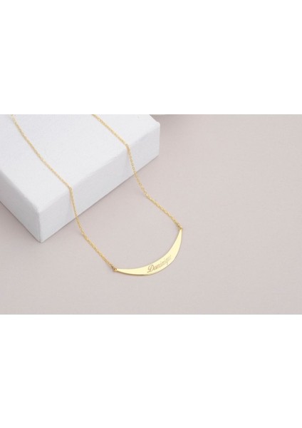 925 Ayar Gümüş Hilal Isim Kolye fiyatları