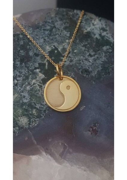 Has Altın Kaplama Yin Yang 925K Kolye