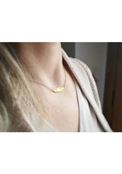 Has Altın Kaplama Minimal Zarif Tüy 925K Kolye fiyatları