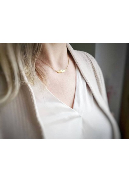 Has Altın Kaplama Minimal Zarif Tüy 925K Kolye modelleri