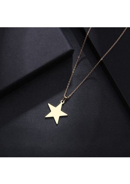 Has Altın Kaplama Yıldız Figürlü Şık 925K Kolye