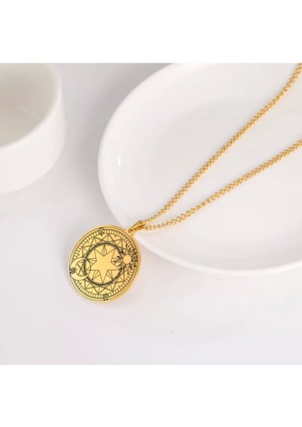 925 Ayar Gümüş Sakura Sihirli Dizi Güneş-Ay-Yıldız Kolye