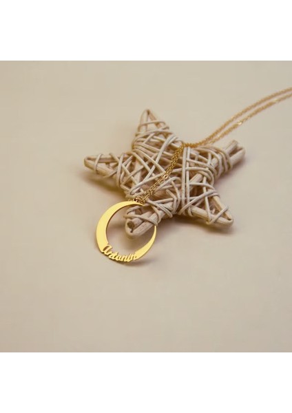 825 Ayar Gümüş Hilal Isim Kolye modelleri