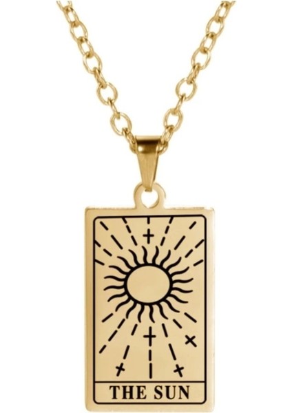 Has Altın Kaplama The Sun Tarot 925K Kolye