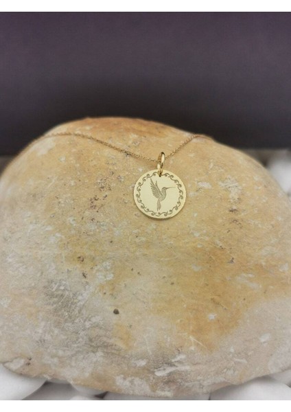 Has Altın Kaplama Tasarım Işlemeli Kuş 925K Kolye