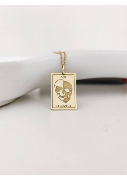 925 Ayar Gümüş Death Tarot Kolye