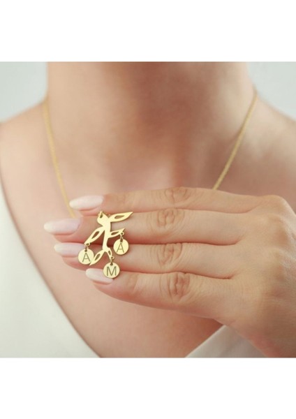 925 Ayar Gümüş Aile Ağacı Çoklu Harf Kolye