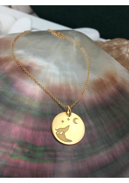 Has Altın Kaplama Kurt 925K Kolye