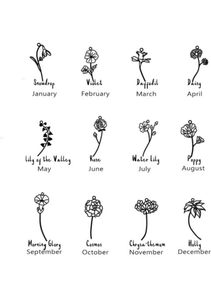 925 Ayar Gümüş Doğum Çiçeği Isim Kolye fiyatları