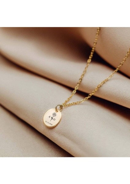 925 Ayar Gümüş Gül Tasarım Harf Tarih Kolye