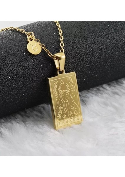 925 Ayar Gümüş Boğa Burcu Tarot Kolye