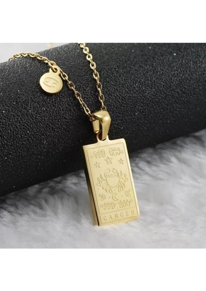 Kadın Sarı 925 Ayar Gümüş Yengeç Burcu Tarot Kolye