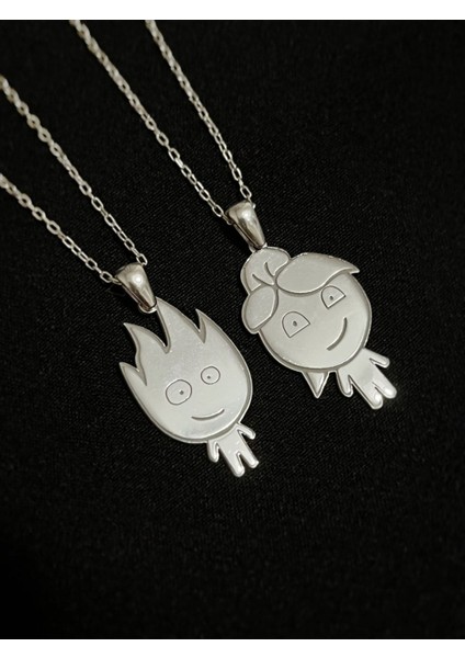 925 Ayar Gümüş Çift Ateş ve Su Kolye fiyatları