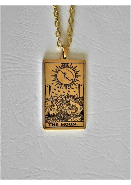 Has Altın Kaplama The Moon Tarot 925K Kolye