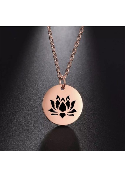 925 Ayar Gümüş Lotus Disk Kolye
