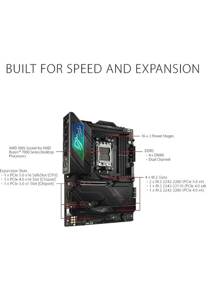 Rog Strix X670E-F Gaming Wıfı Anakart Rog X670E-F|DDR5|WIFI 6e