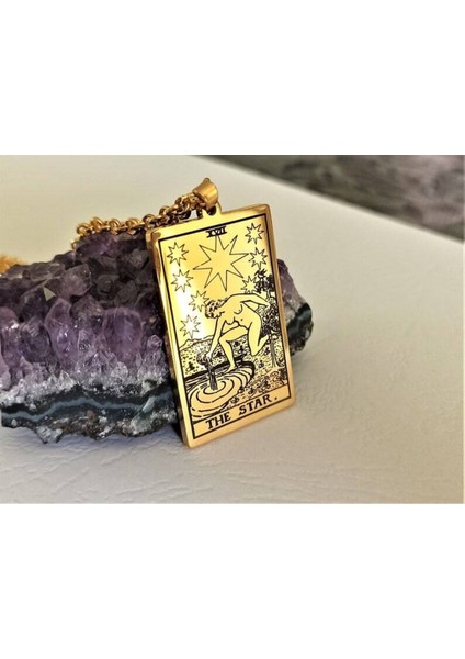 Has Altın Kaplama The Star Tarot 925K Kolye
