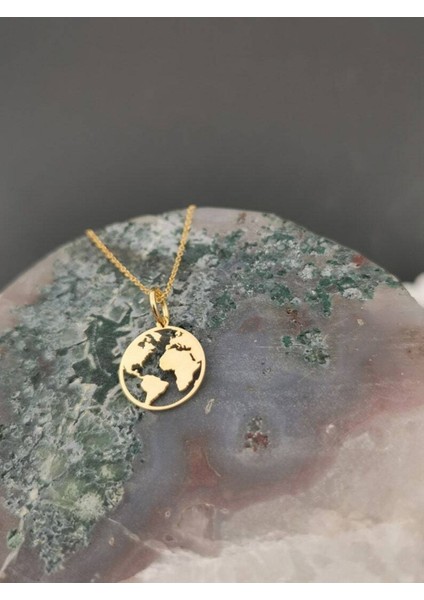 Has Altın Kaplama Dünya Haritası 925K Kolye fiyatları