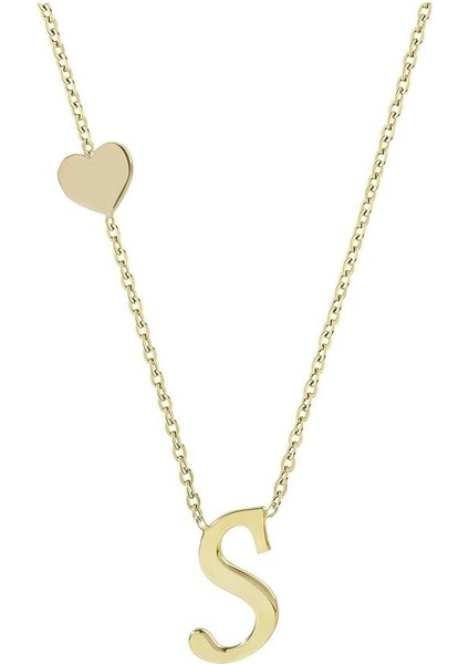 Has Altın Kaplama Kalp Detaylı Harf 925K Kolye fiyatları